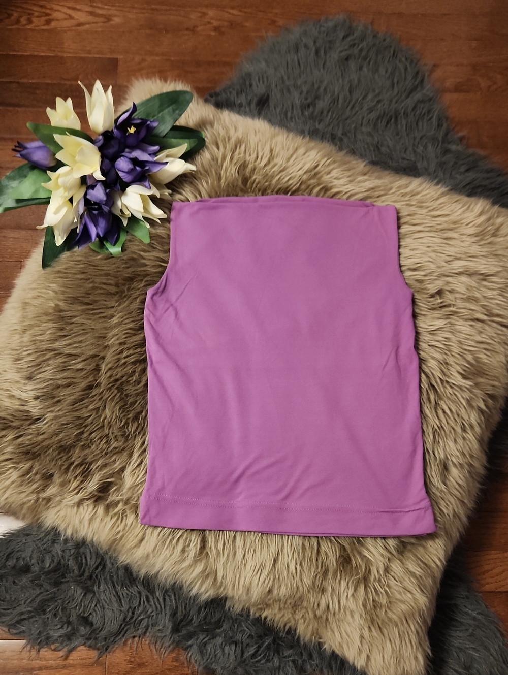 French Butter Soft Purple Boatneck Top